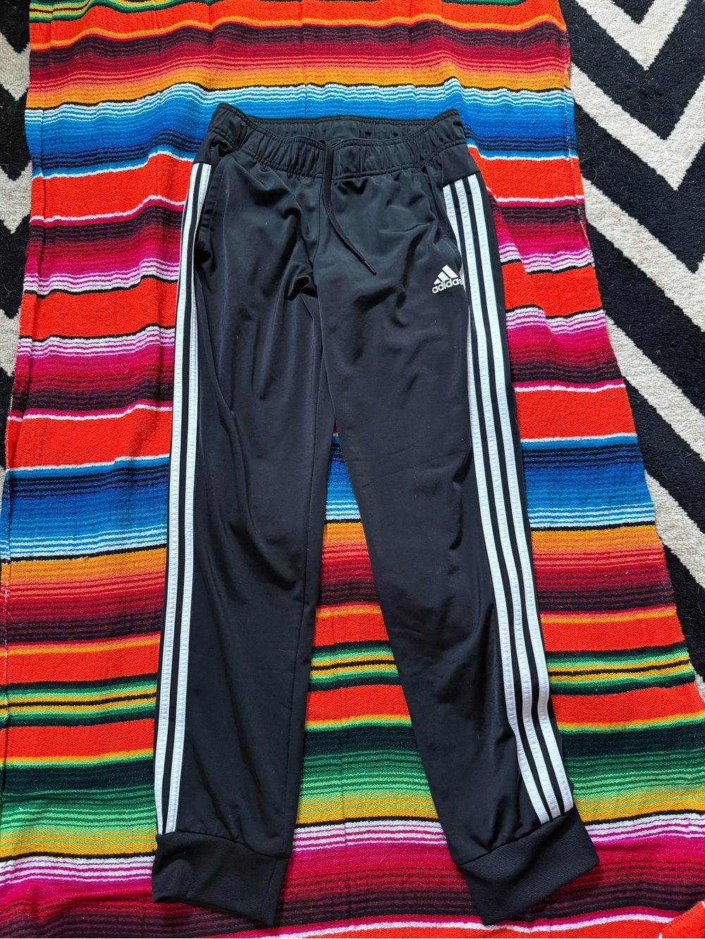 adidas Black Jogger Pants with White 3-Stripes